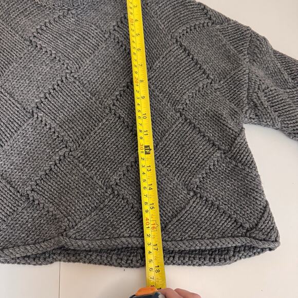 JW Anderson Basketweave Sweater Cropped Gray Leather Wool Size XS S Minimalist - Picture 11 of 12